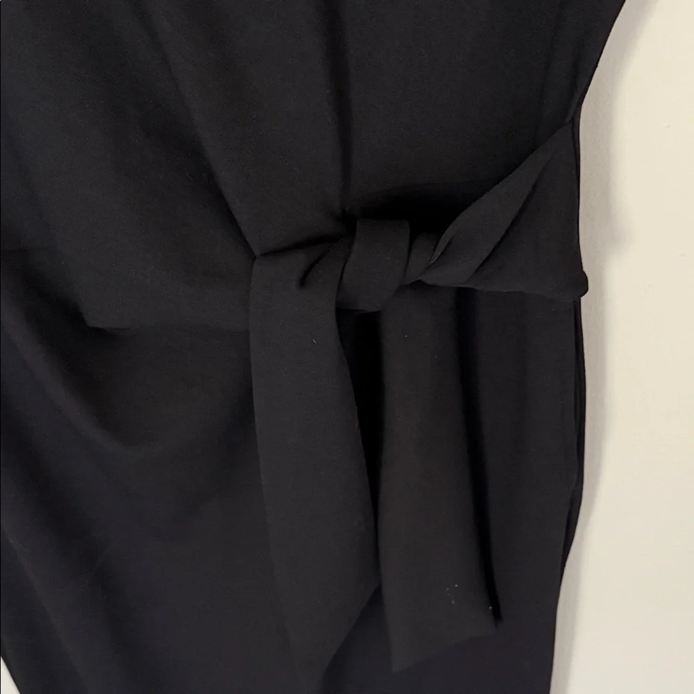 Nordstrom Black Midi Dress with Tie Waist - Picture 3 of 4